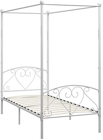 Susany Himmelssäng sängram dubbelsäng metallsäng sängram ribbotten sovrumsmöbler dubbelsäng vit metall 90 x 200 cm