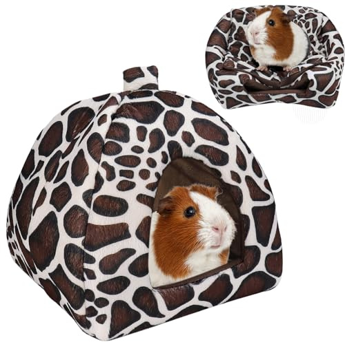 Cama Cobayas Invierno Calidez Conejo Enano Animales Pequeños Casas para Hamster/Chinchilla/Erizo（Estampado De Leopardo）