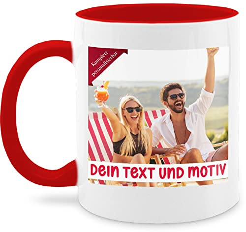 Tasse Tassen 325ml - eigenem Bild - Eigenes Foto Geschenk I - 325 ml - Rot - selbst gestaltet fototasse selber gestalten photo kaffeetasse zum selbstgestalten beide seiten customized mug