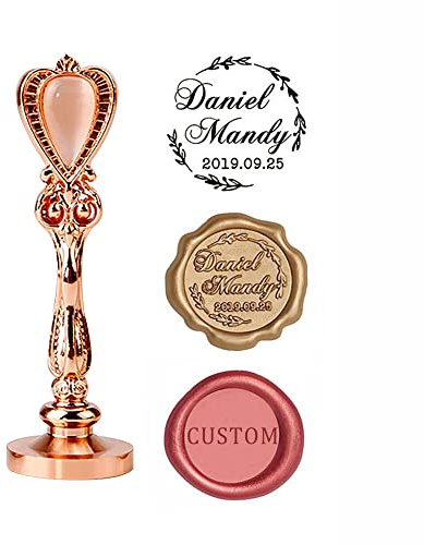 Personalisierte Wachs Siegel Stempel Umschlag Siegel Stempel Wachs Siegel Stempel Individuelle Siegel Stempel mit Name/Logo/Text für Hochzeit Party Einladungen Umschläge Briefe Verpackung Dekor
