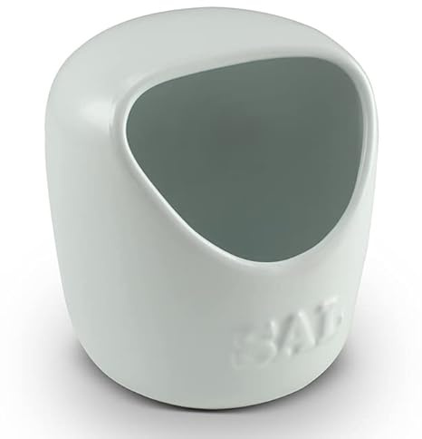 Salero de Cerámica con Tapa, Capacidad 650 ml, Color Blanco