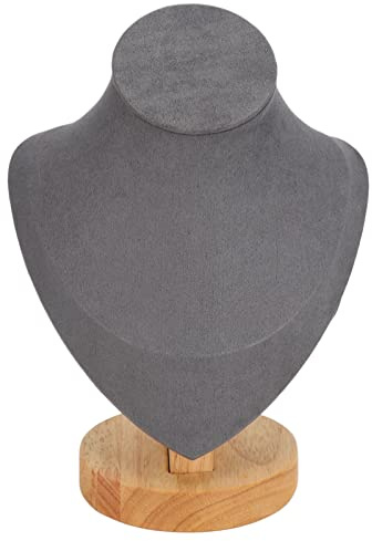 BFYDOAA Halsketten-Display-Halter, Schmuckbüste, Schaufensterpuppe, Halskette, Kette, Büste, Schmuckständer für Einzelhandelsgeschäfte und Messen(Grau)