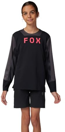 Fox Racing Maillot de Ciclismo de Manga Larga Fox Junior Defend Taunt Negro YXL Camiseta, XL Unisex niños