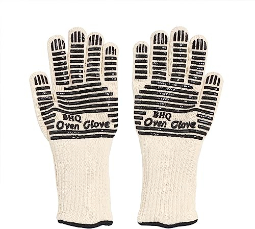 VIP Pioneer Safety Calor 1 par de Guantes de Barbacoa de 35 cm de Longitud, Resistentes al Calor, Guantes de Cocina, Antideslizantes, Accesorios de Barbacoa para cocinar, Hornear, briquetas de carbón