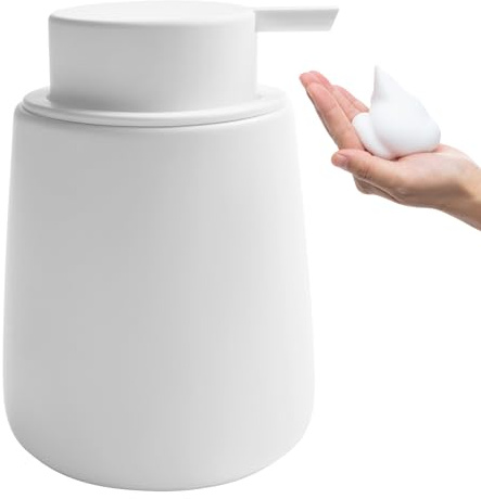 TOOZFO Soap Foaming Dispenser Ceramic with Easy-to-Press Pump Hand Foam Dispenser for Shampoo Bathroom Kitchen 12 oz