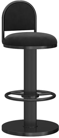 ANram Moderne drehbare Barhocker, Performance-Barhocker mit Samtpolsterung, Thekenhöhe und Rückenlehne, Metallbeine, Sitzhöhe 65–80 cm