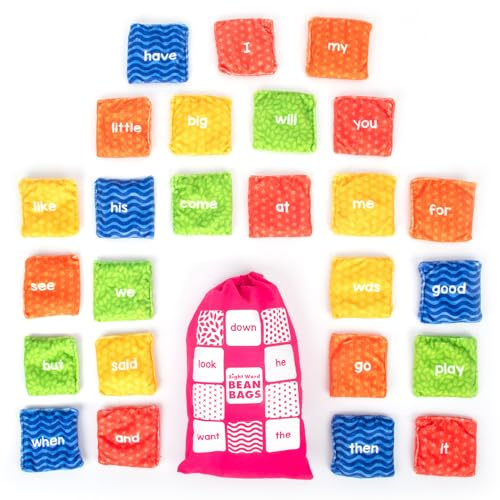 Learning Resources Sight Word Bean Bags, Ages 4+, Sight Words Games, Help with Phonics and Spelling, Tactile Bean Bags for Kids Throwing, Fidget Texture Sensory Beanbags