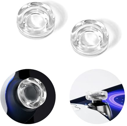 DLseego Thumbstick Grips for PlayStation Portal,Transparent Soft Silicone 2PCS Thumb Stick Grip Caps Anti-Fingerprint Joystick Caps Cover Compatible with PlayStation Portal Remote Player,Clear