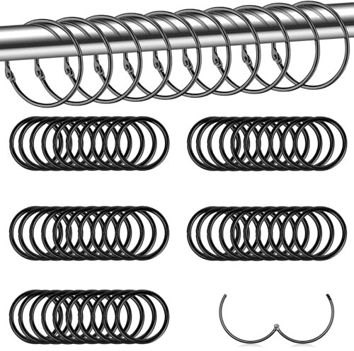 Oenothera 50 Piezas 40mm Anillos de Cortina de Ducha, Anillas para Cortinas, Metal Anillas de Clips de Cortina, para la mayoría de Cortinas de Ducha