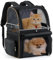 Lekesky Cat Backpack Carrier for 2 Cats, Double-Compartment Pet Carrier Backpack for Two Small Cats or One Medium Dogs, Cats Carrier Backpack Dog Carrier Backpack Fits Up to 24 Lbs (Black)
