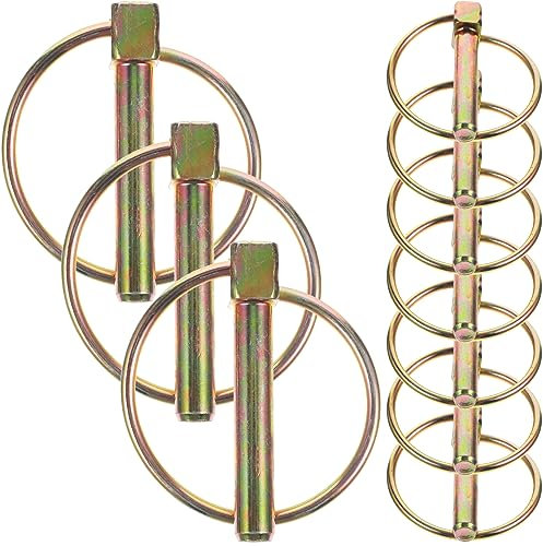 KONTONTY 10 Stück Verzinkte Sicherungsbolzen Mit Ring Robuste O-Ring Bolzen Aus Legierter Stahllegierung Für Anhänger LKW Rasenmäher Und Traktorzubehör Schnellverschluss Langlebig Korrosionsbeständig