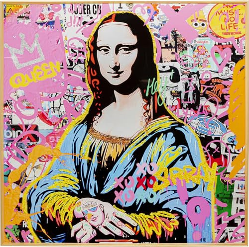 Kare Design Leinwandbild La Viva Woman, Mehrfarbig, Glas, Modern, Abstrakt, Wohnzimmer, Schlafzimmer, Flur, 100x100cm (L-B)