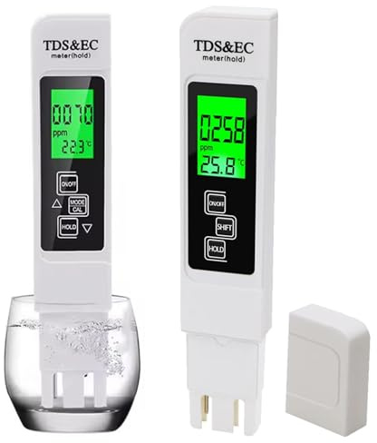 Wasserqualitätstest Meter,3 in 1 Digital Wasserqualität Tester,TDS Messgerät für Trinkwasser,TDS/EC/TEMP Temperature Meter Tester Pen mit LCD Hintergrundbeleuchtung,EC Messgerät,Aquarium,Schwimmbad