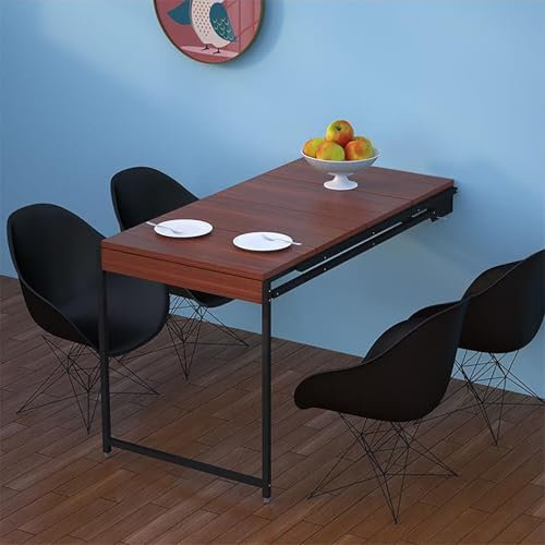 Klappbarer Wandtisch mit ausziehbarem Ausziehtisch aus Holz. Küchentisch. Klappbarer Wandtisch. Computertisch. Schreibtisch. Herunterziehbares Klappdesign für Küchen, Restaurants, Büros, Arbeitszimm
