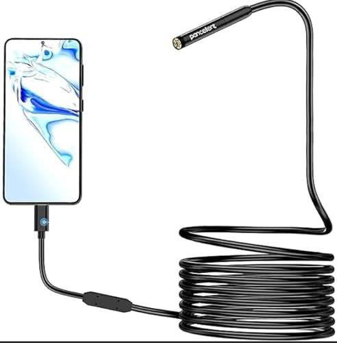 EuAcesry Endoscopio per Smartphone, 3.5M Sonda Telecamera per Ispezione Tubi, Videocamera per Tubazioni Connettore, IP67 Impermeabile Endoscopio con 8 LED Cavo Flessibile,Compatibile con Android