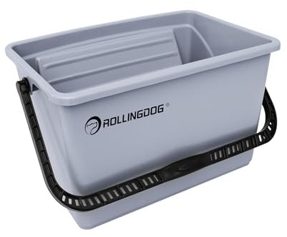 ROLLINGDOG 12 Inch Paint Bucket - Durable Plastic Scuttle with Angled Loading Grid, Professional Wall Painting & DIY Projects, Compatible with Paint Tray #20145
