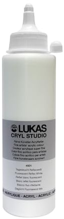 NEU LUKAS CRYL STUDIO / Acrylfarbe, Tagesleuchtfarbe 250 ml, Reflexweiß