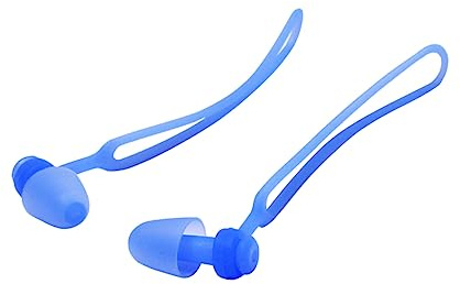 TOGEVAL Tapones Oídos Impermeables para Nadar y Bucear con Cordón, Silicona, Azul, un Par, Unisex, Protección Auditiva para Deportes Acuáticos