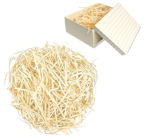 pilyero 300 g strimlat papper för presentförpackning, fyllningsmaterial gåva, fyllningsmaterial för paket, lämpligt för att skydda och dekorera presentlådor, korgar, kartonger, party hamperfyllning (D