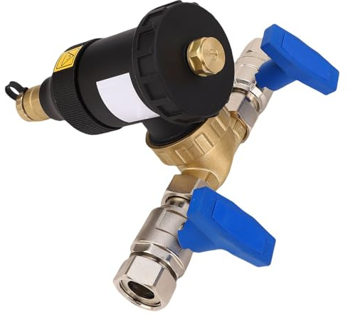 Luocute Magnetic Boiler Filter, 3/4 Inch Connector 5μm Filtering Accuracy Brass Wall Mounted Debris Guarding for Heating or Cooling System, DN20 Connector Versatile Installation