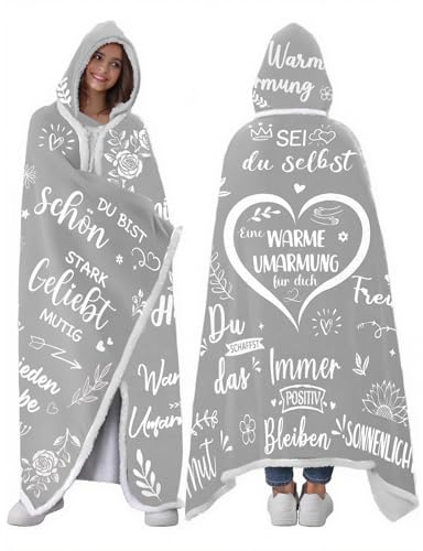 MKUOOY Geschenke für Freundin Frauen, Geburtstagsgeschenke für Frauen Beste Freundin, Umarmung Decke mit Ärmeln Geschenke für Schwestern Frau Kollegen zum Geburtstag Weihnachten
