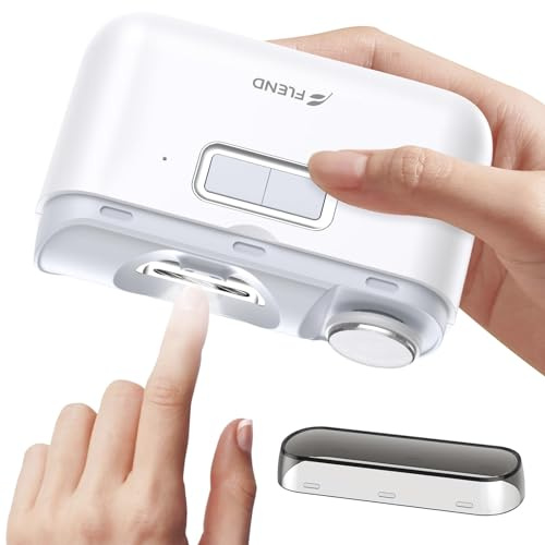 Cortaúñas eléctrico, cortaúñas 2 en 1, cortaúñas automático de 2 velocidades, lima de uñas con luz, juego de manicura para mujeres, cortaúñas para bebés, niños, personas mayores, manos débiles