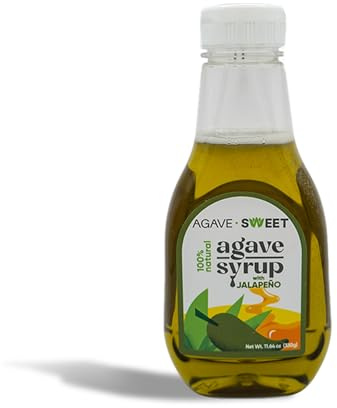 Agave Sweet – Jalapeño Infused Agave Syrup | Spicy Jalapeno for Cocktails | Vegan-Friendly Organic, 11.6 oz plastic bottle