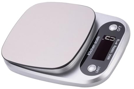 DEARMAMY Bilancia Digitale da Cucina Piccola e Portatile in Acciaio Inossidabile Pesa Alimenti con Display LCD Retroilluminato Multifunzionale per Cottura e Caffè Senza Batteria Precisione