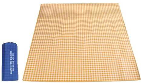 Yislbok Outdoor Picnic Blanket 80X80 Picnic Mat Extra Large Camping Blanket Beach Blanket Foldable Waterproof Sand Mat Hiking Travel Family Concerts(Yellow)