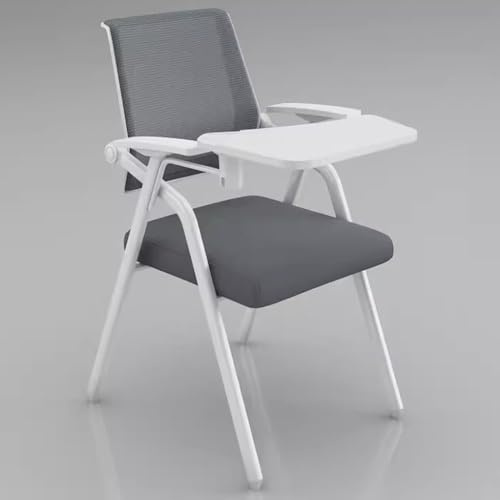 Vikbar träningsstol med skrivdyna och armstöd – svart konferens kontorsstol för hem och kontor, bärbar surfplatta fåtöljer (storlek: 55 x 50 x 86 cm)