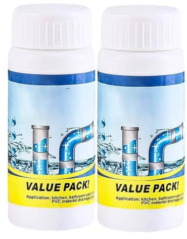 Espuma Limpiadora de Drenaje, Potente Limpiador de Desagües, para cabello, grasa y residuos de jabón, Para WC, Lavabo y Desagües,2PC