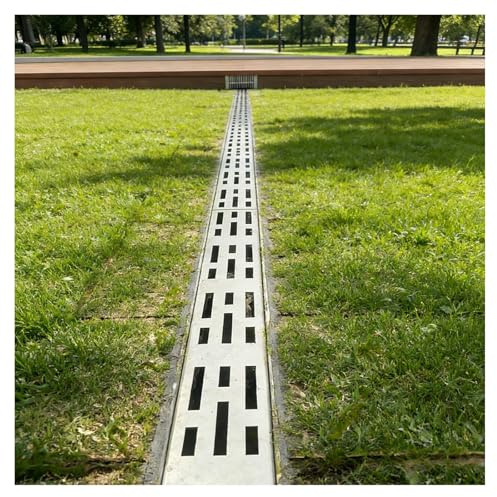 Canaletta Scolo Acqua Piovana Canalette di Drenaggio Strette, Drenaggio A Fossa con Griglia Rimovibile Filtri Lineari per Grondaie per Cortili Giardini Fattorie E Terrazze(H4*W10CM/H1.57*W3.94IN)