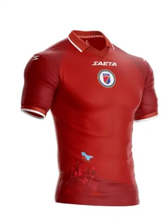Maillot de Football Haïti Coupe du Monde 2026, Polyester Technique, Manches Courtes, Col Rond, Respirant, Unisexe, Adulte