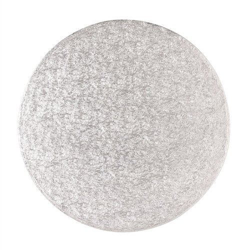 PACK OF 5 - Culpitt 10'' Round Cake Drum/Board - 13mm Thick - Silver Foil Covered