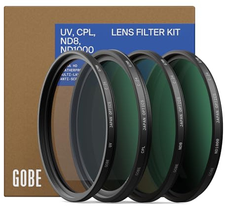 Gobe 55 mm UV Filter, Polfilter (CPL), Graufilter ND8, Graufilter ND1000 - Filter Kit