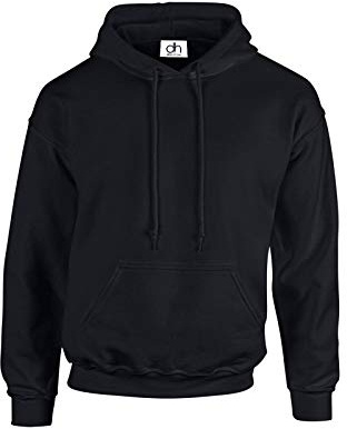 D&H CLOTHING UK - BNW- Sweat à capuche unisexe pour adulte, uni, de qualité, polaire mélangée - Différentes tailles disponibles XS-6XL, Noir , M