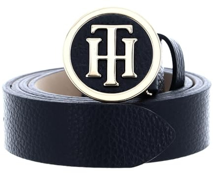 Tommy Hilfiger TH ROUND BUCKLE BELT 3.0 Gürtel Damen, Schwarz (Black), 90