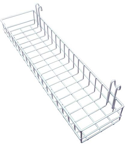 ANZOME Draht Wandkorb Weiß - Stabilisierter Gitterkorb für Wandgitter, Rostfreier Wandorganisator mit Verstärkten Haken, 40cm Metallregal für Küche, Bad & Büro