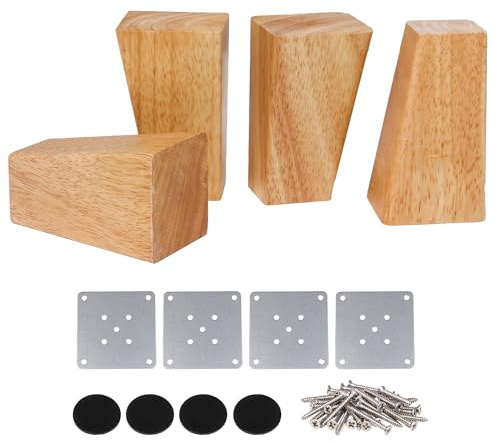 SHANOER 4PCS 100mm Height Oak Wood Furniture Legs Couch Dresser Armchair Feet Furniture Parts Sofa Legs