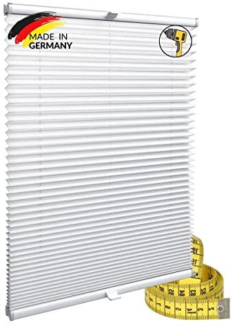 Gardinen21 Konfigurieren Sie Ihr eigenes Plissee mit Bohren Maßgefertigt für Türen & Fenster | Sonnenschutz und Blickdichte Rollos