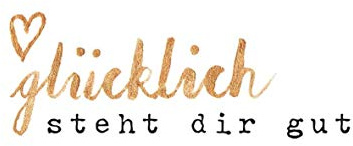20 Servietten Glücklich steht dir gut als Tischdeko mit Spruch 33x33cm