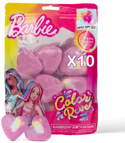 Barbie Badebomben Kinder, Regenbogen Badebombe 10 Stück, Badezusatz Kinder, Badebomben Geschenkset, Badekugeln Mädchen Geschenk