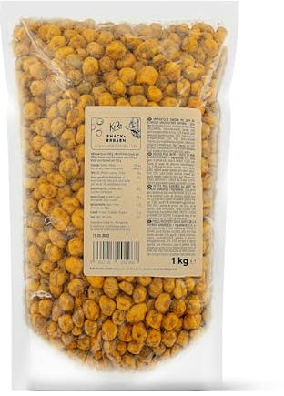 KoRo - Snack aux pois saveur poivron hongrois 1 kg - Petits pois croquants aux épices de paprika - Saveur fumée et épicée - Alternative vegan aux chips traditionnelles