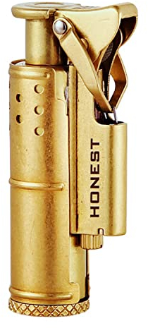 Encendedor de Queroseno Vintage Mechero de Trinchera Portátil de Ahorro de Energía Nostálgico Creativo para Colección Regalo Decorativo Presente,Gold