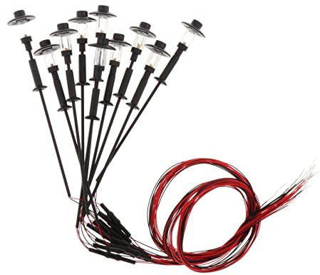 JISADER 10 Pièces Ho TT N 1: 100-1: 150 Lampadaires Train Chemin de Fer Lampadaire Modèle Diorama