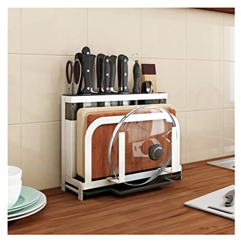Porte Couteaux Support Couteaux Range Couteaux Porte-couteau En Métal Porte-couteau Organisateur De Stockage Planche À Découper Support Support Porte-couvercle Bloc Couteaux Cuisine ( Color : Blanc ,