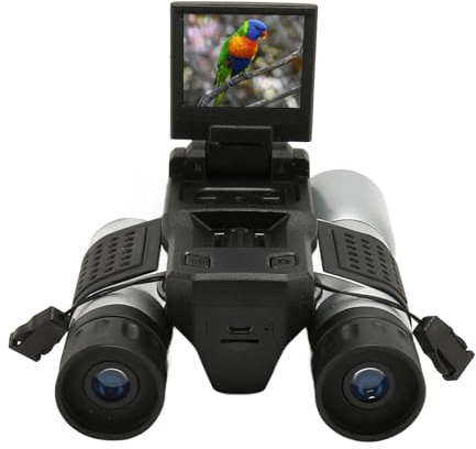Binocolo Digitale con Fotocamera, Binocolo con Schermo LCD da 2, Videoregistratore 1080P 5MP Videocamera per Birdwatching Caccia Partita di Calcio, Zoom Ottico 12x