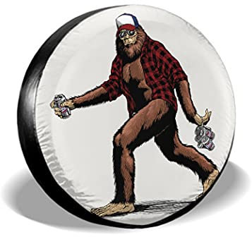 Sasquatch Reserveradabdeckung Prämie Reserverad Reifenabdeckung Wetterfest Ersatzrad Abdeckung Universal Für Anhänger Auto Rv 15Inch