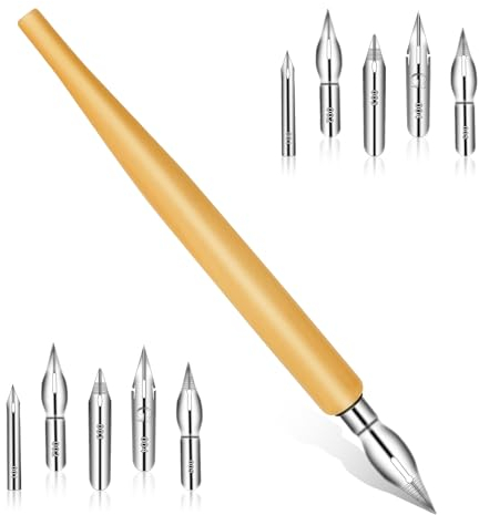 Mozeat Lens Federhalter und Halter Set Mit 1 Federhalter, 10 Federn, Comic Stiftspitzen, Kalligraphie Tauchstift, Zeichenfeder, Schönschreibfüller, Schreibfeder, Stifthalter für Künstler