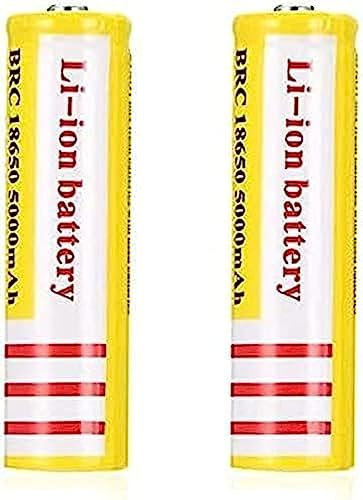 Batteria Al Litio Ricaricabile Batteria Agli Ioni Di Litio Da 3,7 V 5000 MAh Batterie A Bottone Batteria Ricaricabile Per Torcia A LED, Lampada Frontale, Dispositivi Elettronici,2 Pacchi
